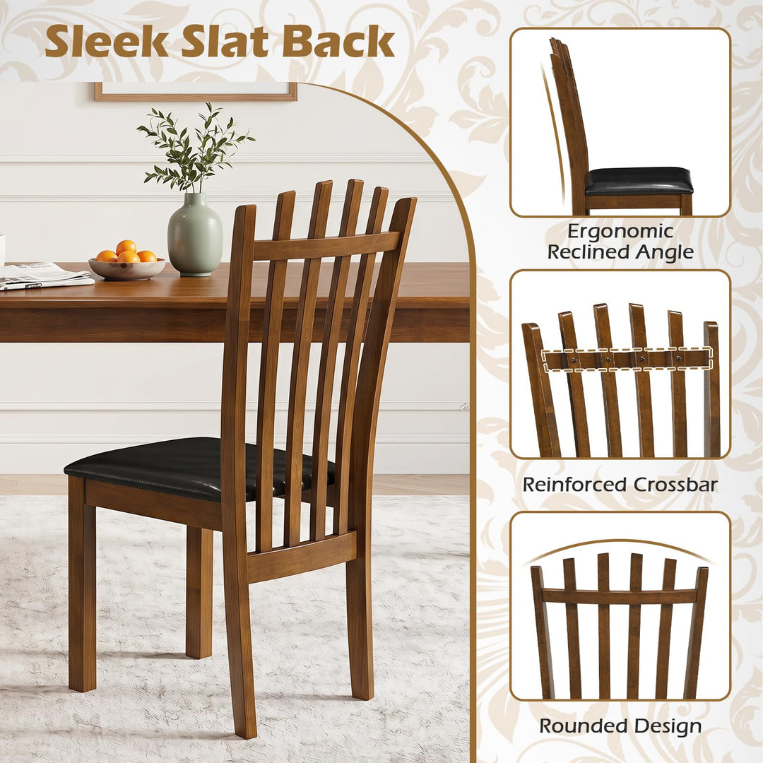 GIANTEX Wood Dining Chairs Set w/ Rubber Wood Frame