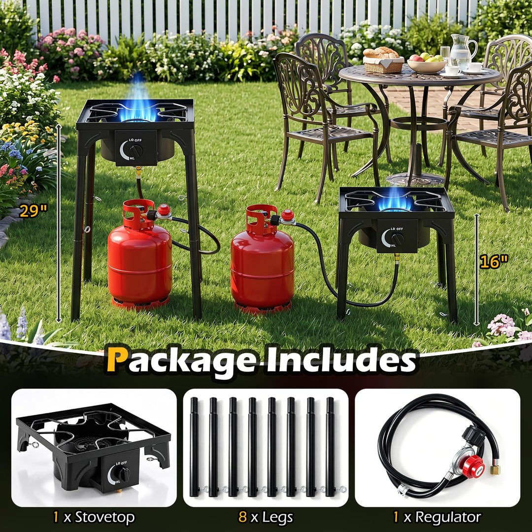 Giantex Single Burner Propane Gas Stove | 80,000 BTU High Pressure Camping Cooker