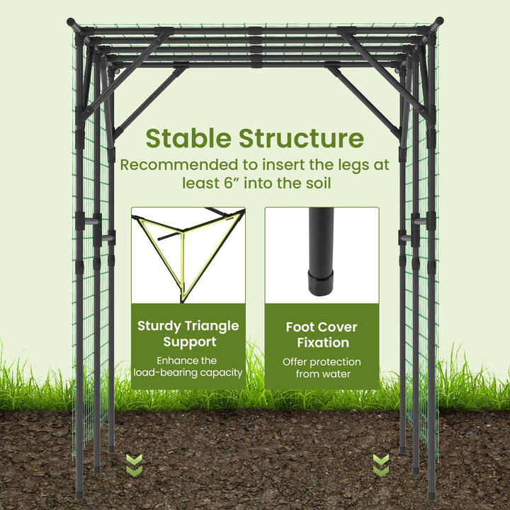 Giantex Outdoor Grape Vine Trellis for Climbing Plants 79" x 59" x 78" Large Garden Arch
