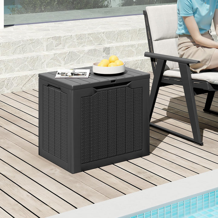 Giantex 25 Gallon Outdoor Storage Box with Lockable Lid