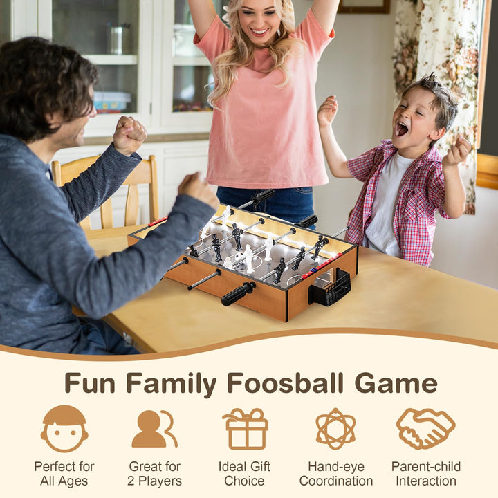 Giantex 20 Inch Foosball Table - Tabletop Football Table w/LED Lights, Realistic Players &amp; 2 Balls