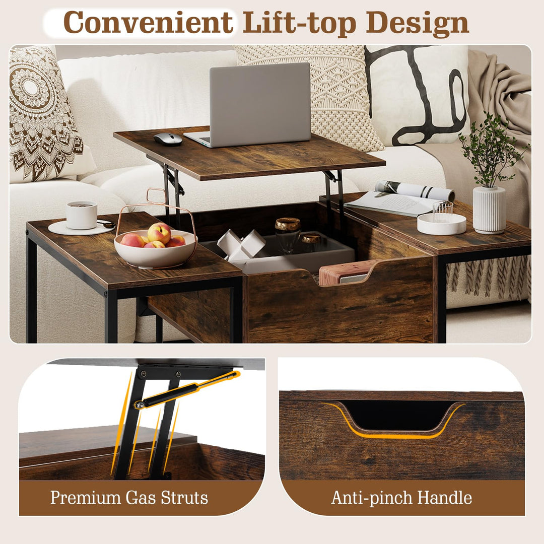 Giantex Modern Center Table with Hidden Storage Compartment