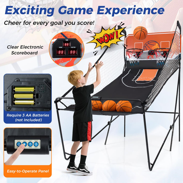 Giantex Arcade Basketball Game Indoor Dual Shot with 8 Game Modes