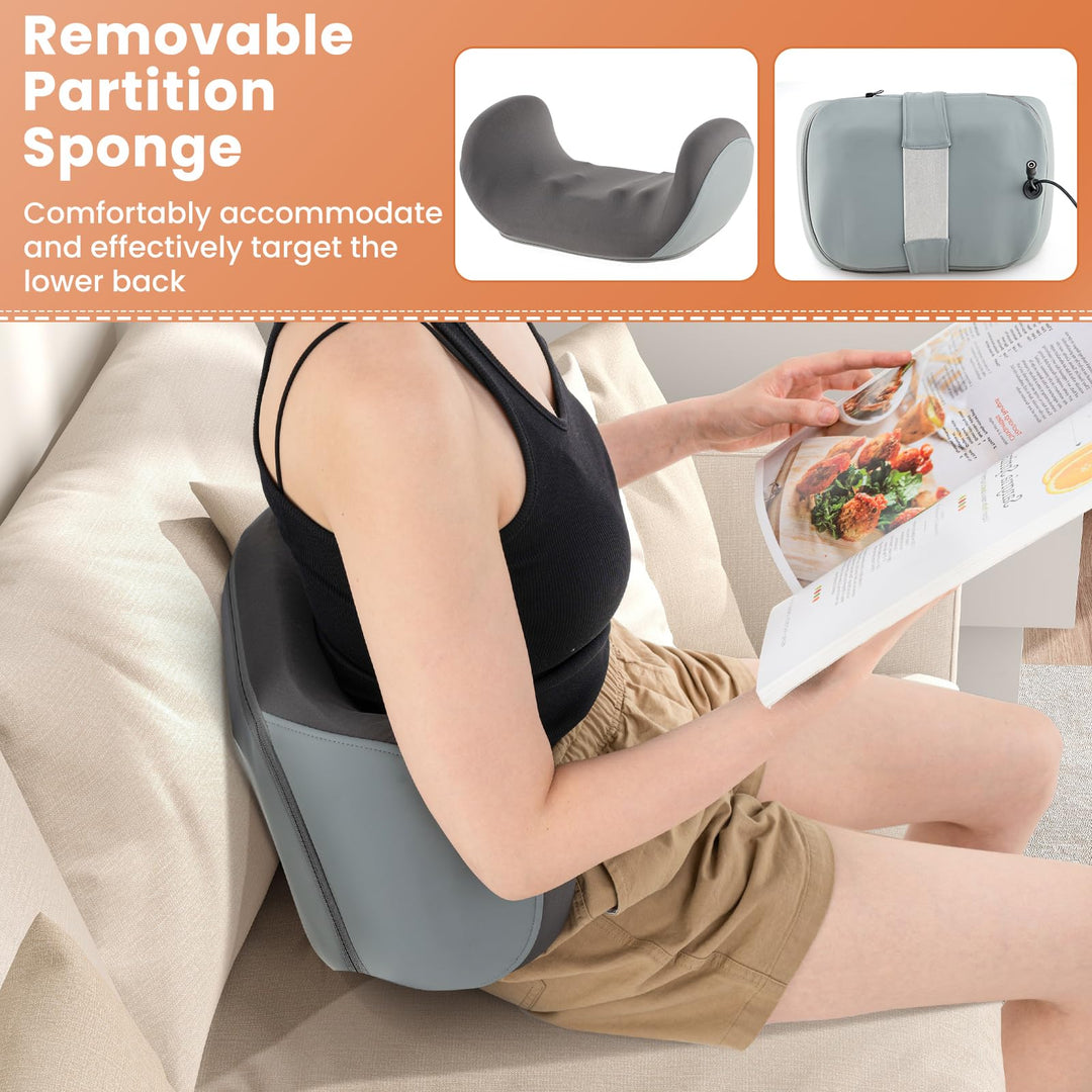 Giantex Electric Foot Massager, Calf Massager with Heat, 3 Massage Intensity, Vibration, Detachable Middle Sponge