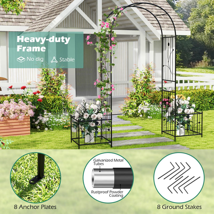 Giantex Garden Arch Trellis with Planters, 86&