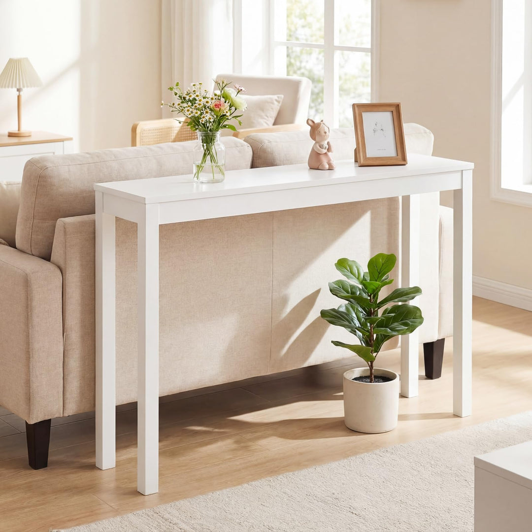 Giantex Wood Console Table | 48" Narrow Entryway Table with Solid Wood Legs &amp; Thickened Top