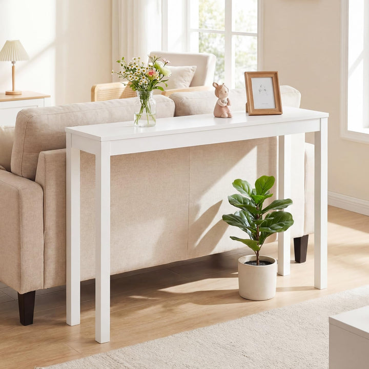 Giantex Wood Console Table | 48" Narrow Entryway Table with Solid Wood Legs &amp; Thickened Top
