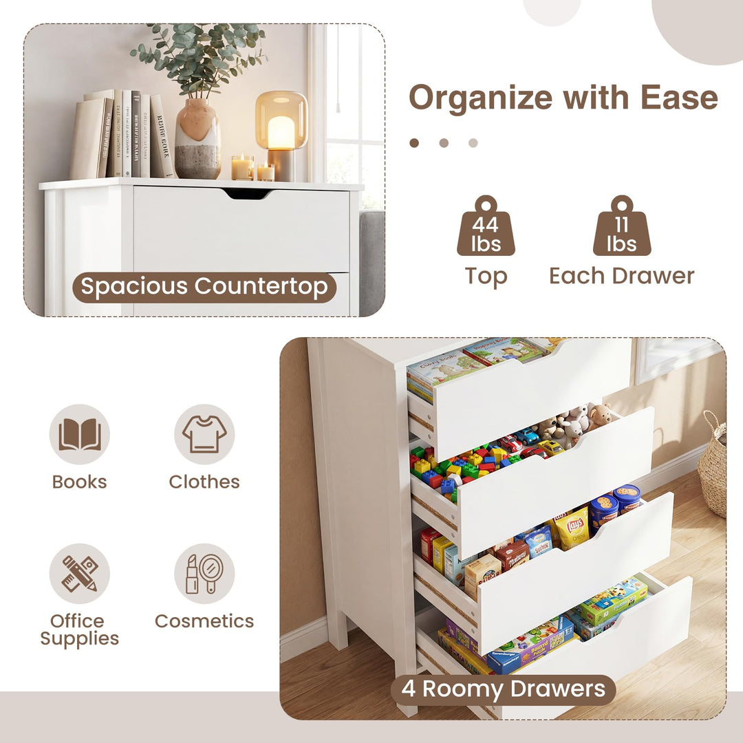 Giantex 4 Drawer Storage Cabinet with Handles &amp; Anti-Tipping Kits