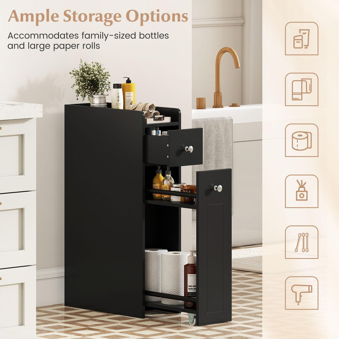 Giantex Slim Bathroom Storage Cabinet for Living Room