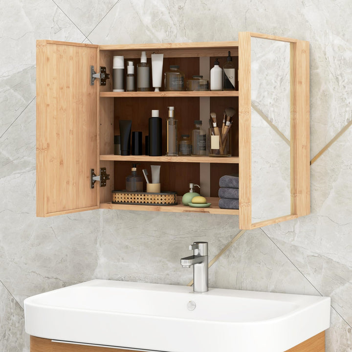 Giantex Medicine Cabinet, Bathroom Medicine Cabinet with Mirror, Reversible Double Door, 2 Adjustable Shelves