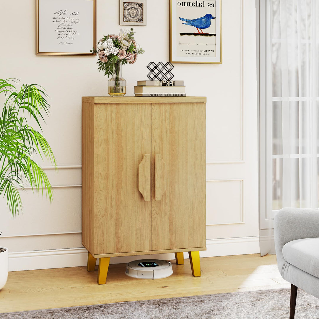 Giantex Sideboard Buffet Cabinet, Kitchen Storage Cabinet with Double Doors &amp; Removable Shelves (Natural Oak,1)