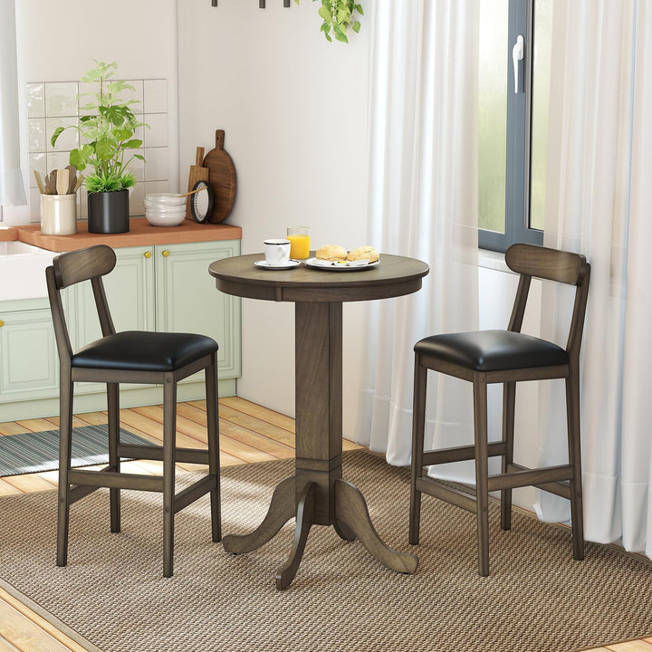 Giantex Farmhouse Bar Stools Set of 2/4 with Rubber Wood Legs for Kitchen