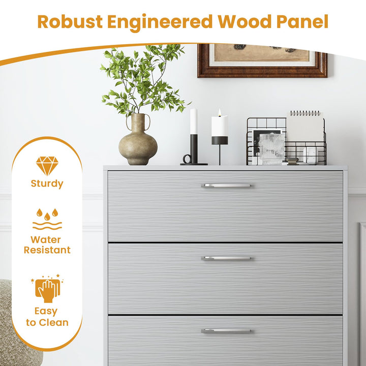 Giantex Storage Cabinet with 4 Drawers, Metal Legs &amp; Handles, Anti-Toppling Devices, Tall Cabinet