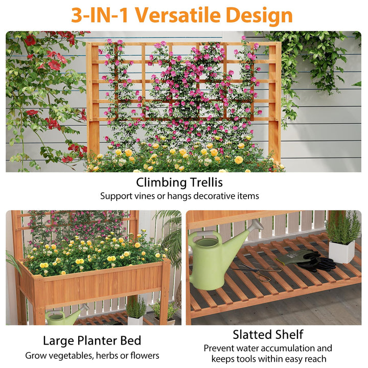 Giantex Raised Garden Bed with Trellis