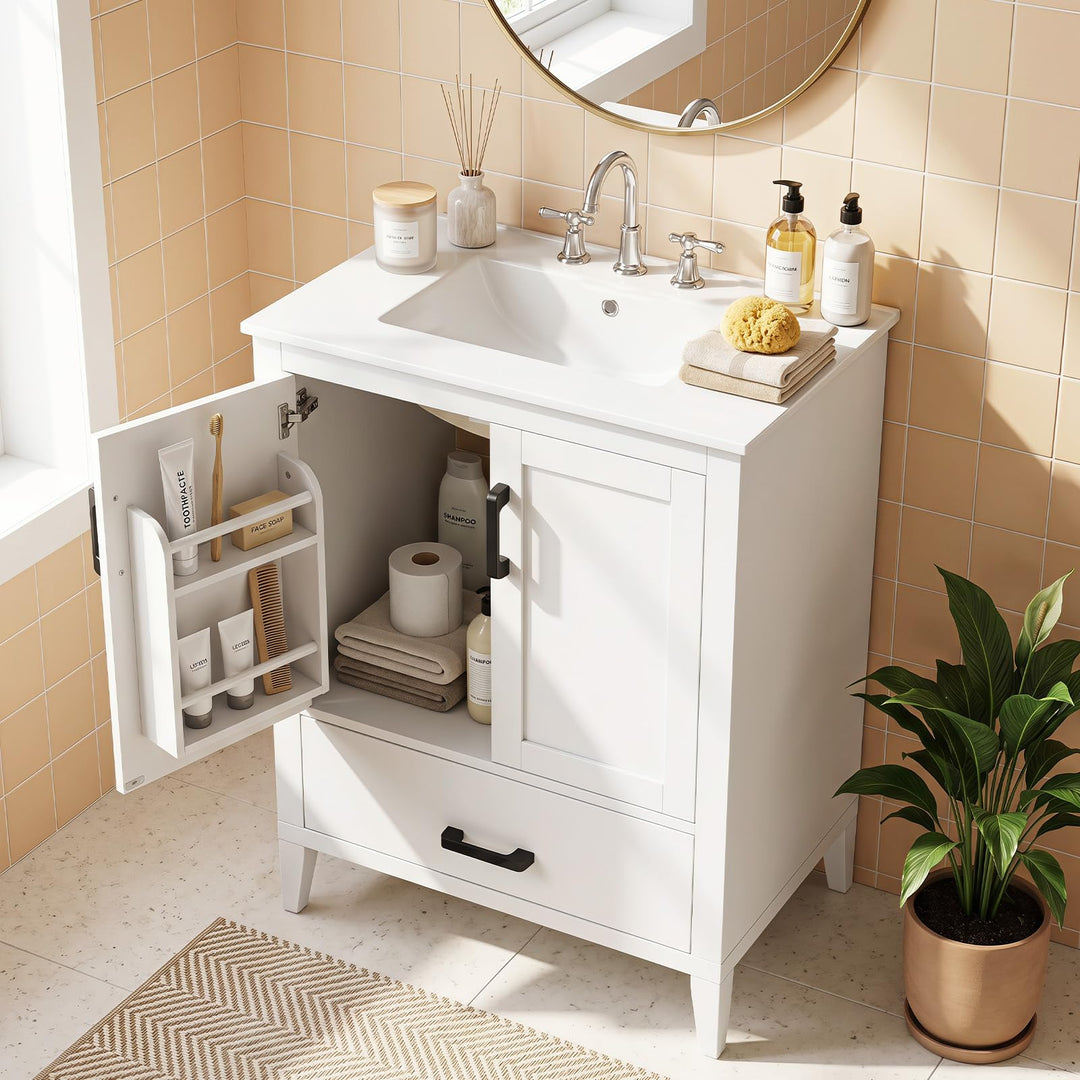 Giantex 24.5" Bathroom Vanity with Ceramic Sink Combo