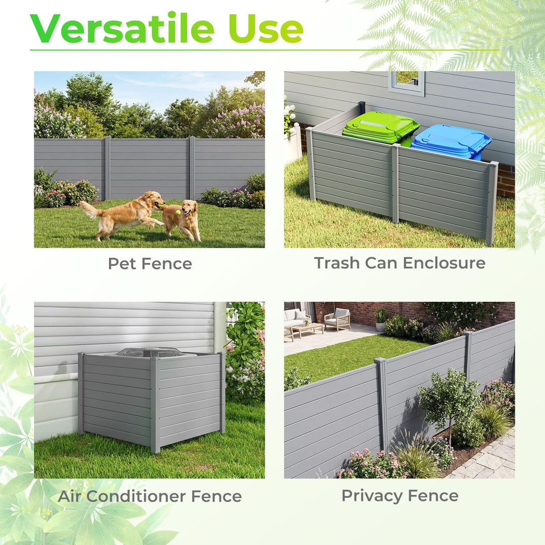 Giantex No-Dig Air Conditioner Fence with Metal Stakes 48&