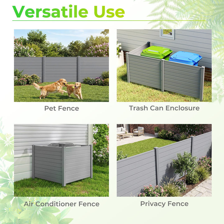 Giantex No-Dig Air Conditioner Fence with Metal Stakes 48&