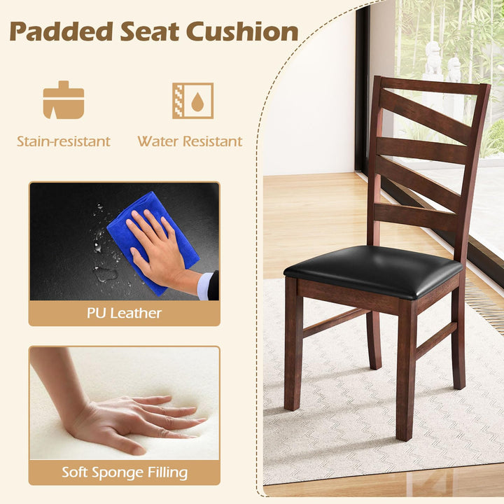 Giantex Wooden Dining Chairs Set of 2/4 Farmhouse Kitchen Chairs with Rubber Wood Legs