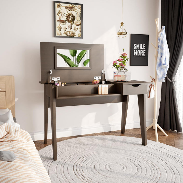 CHARMAID Vanity Table with Flip Top Mirror, 48&