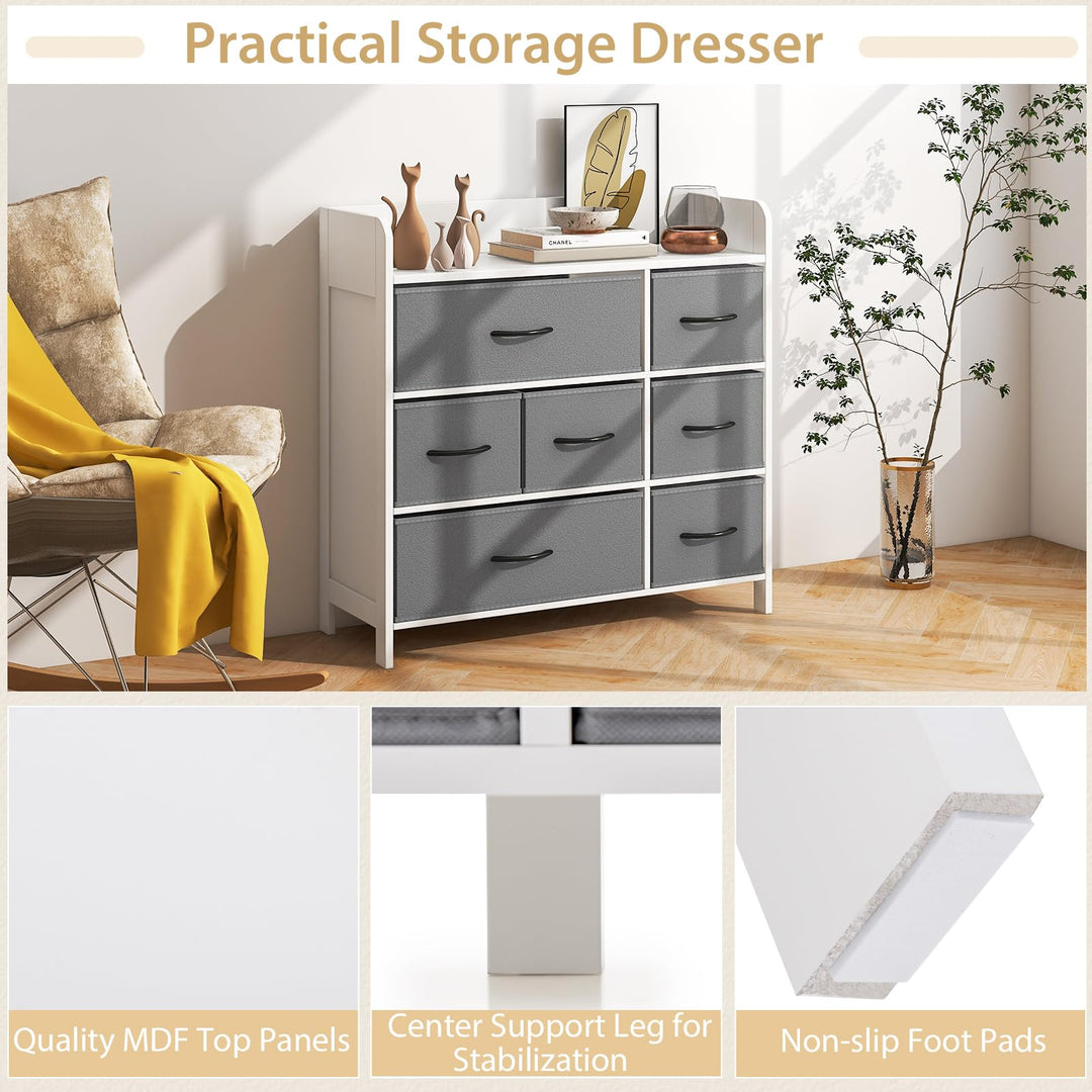 Giantex Storage Cabinet with 7 Drawers &amp; Open Shelf, Chest of Drawers, Console Table
