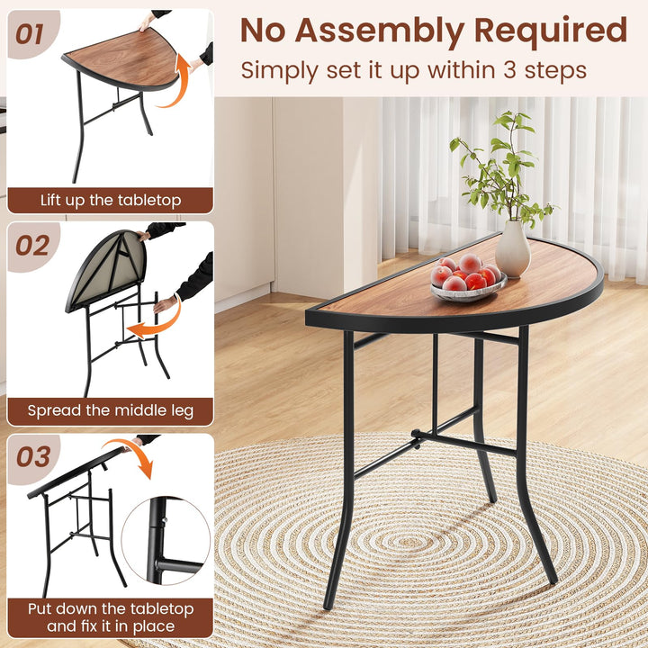 Giantex Half Round Folding Table for Banquet Event Patio Garden Entryway