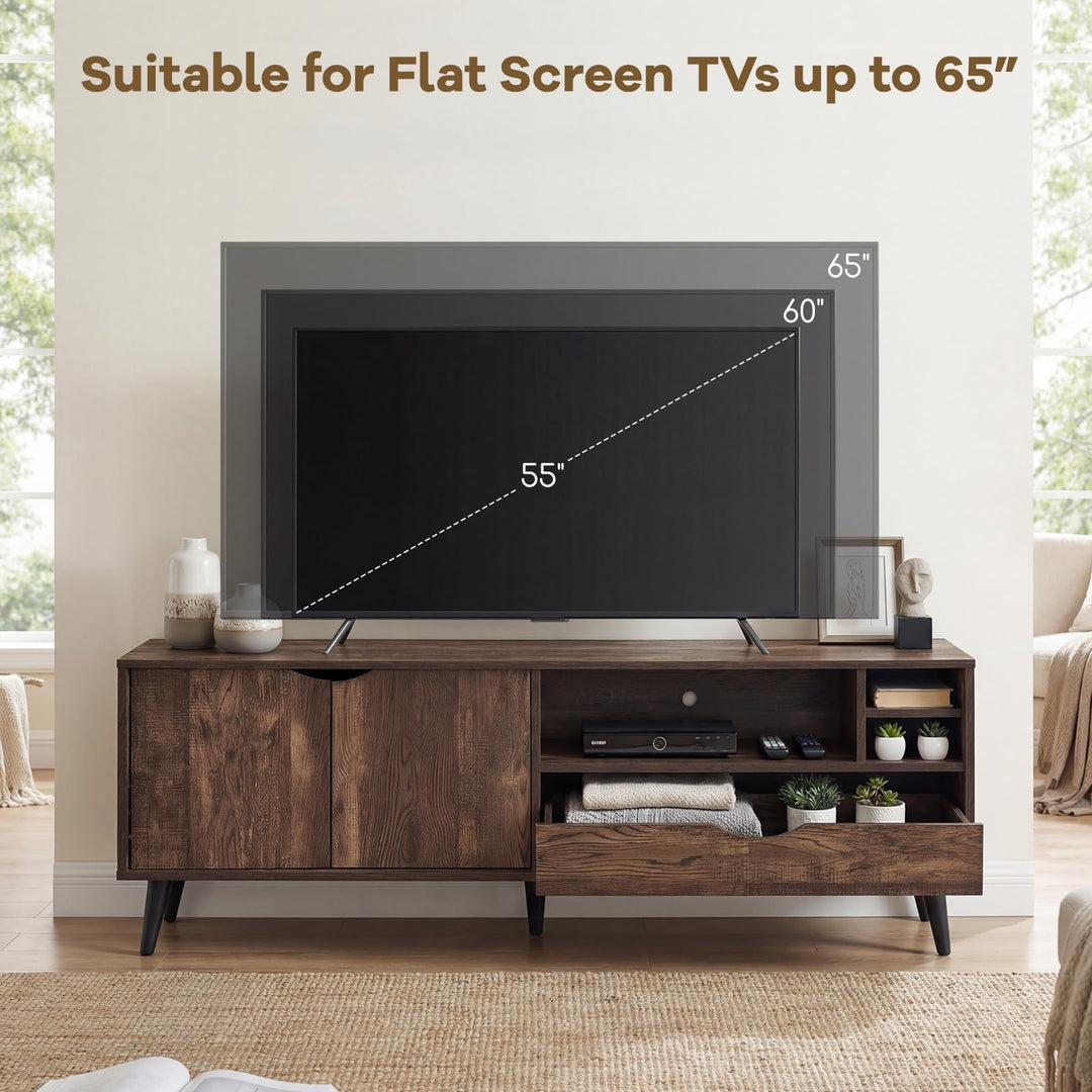 Giantex TV Stand for TVs up to 65 Inches Rustic Entertainment Center