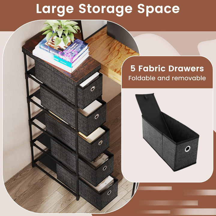 Giantex Dresser with 5 Drawers for Living Room