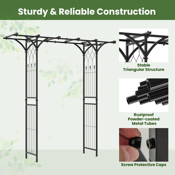 Giantex Garden Arch Trellis, Wedding Arbor for Ceremony Party, 79&