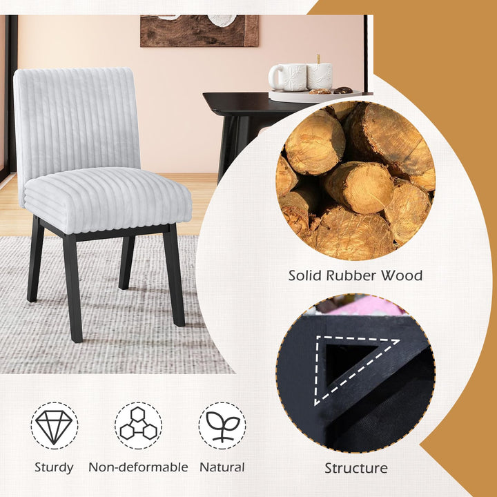 Giantex Fabric Upholstered Channel Tufted Kitchen Chair w/ 6" Thick Padded Seat &amp; Backrest