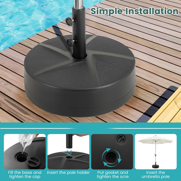 Giantex  88 lbs Fillable Umbrella Stand with 2 Adjustable Knobs &amp; 3 Adapters