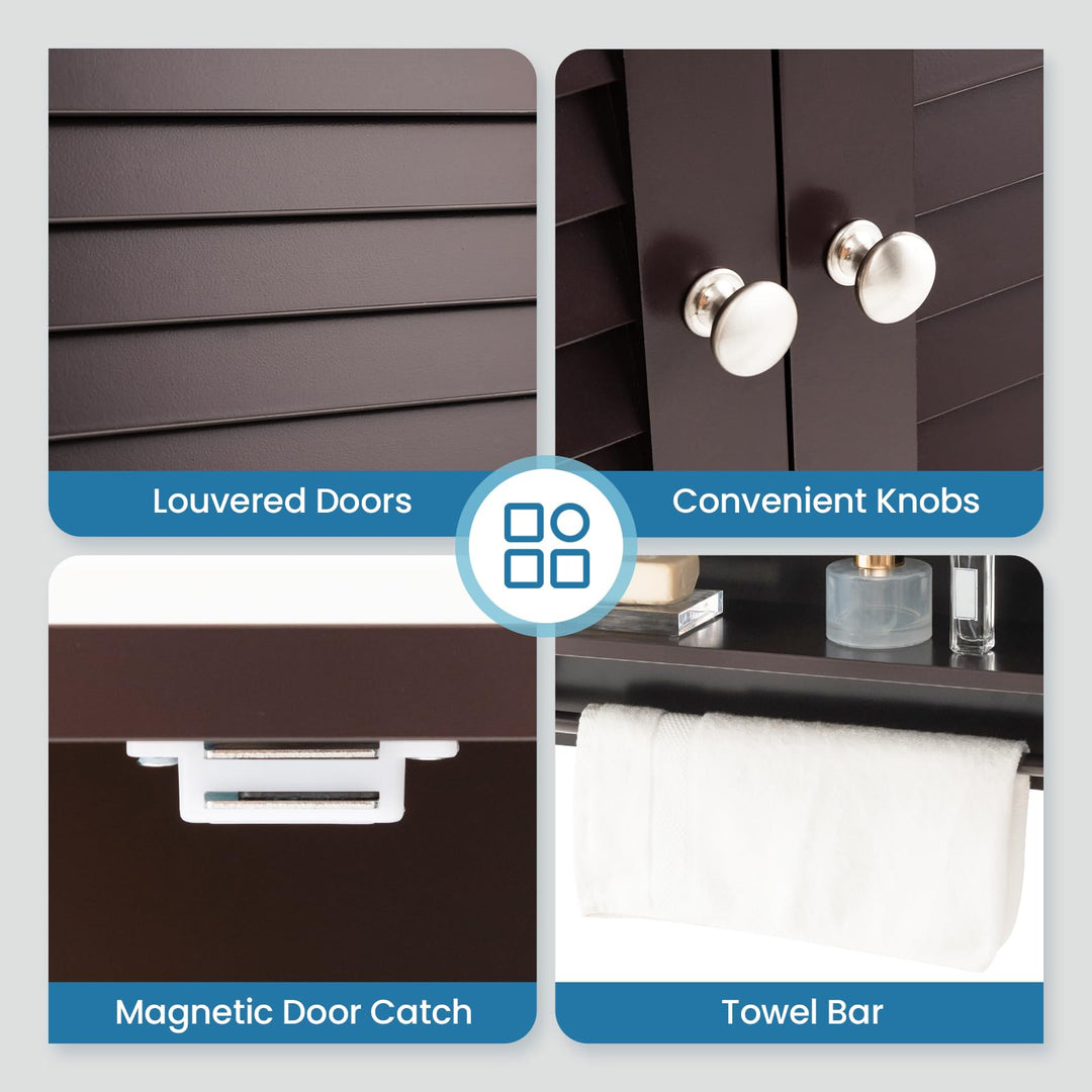 Giantex Bathroom Cabinet Wall Mounted - Hanging Medicine Cabinet with 2 Louvered Doors
