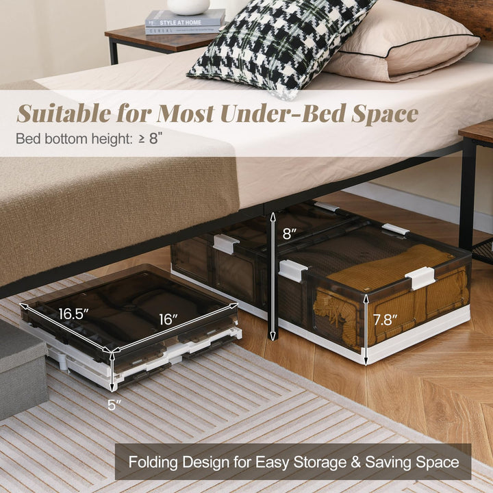Giantex 26.5Gal Under Bed Storage Containers, 2/4 Pack Stackable Rolling Plastic Storage Boxes with Wheels &amp; Lids