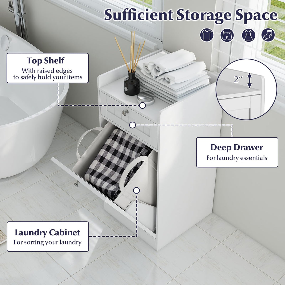 Giantex Tilt-Out Laundry Hamper Cabinet (16"x 16"x 31.5")