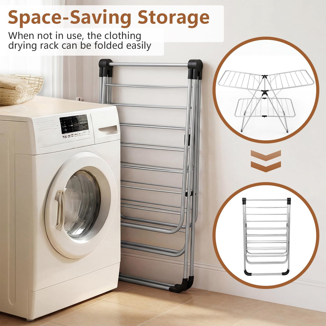 Giantex Foldable Clothes Drying Rack for Indoor and Outdoor Use