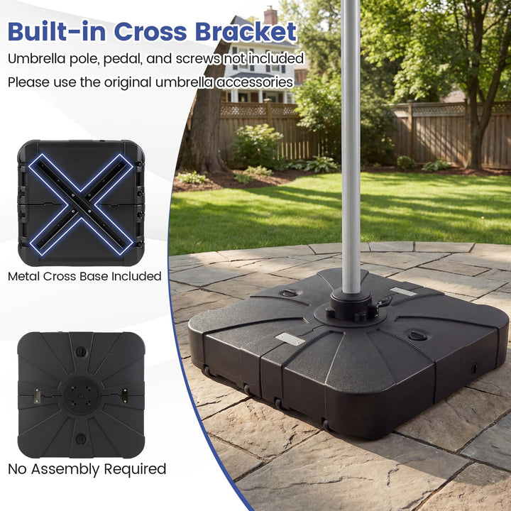 Giantex 285 lbs Cantilever Umbrella Base Sand &amp; Water Fillable