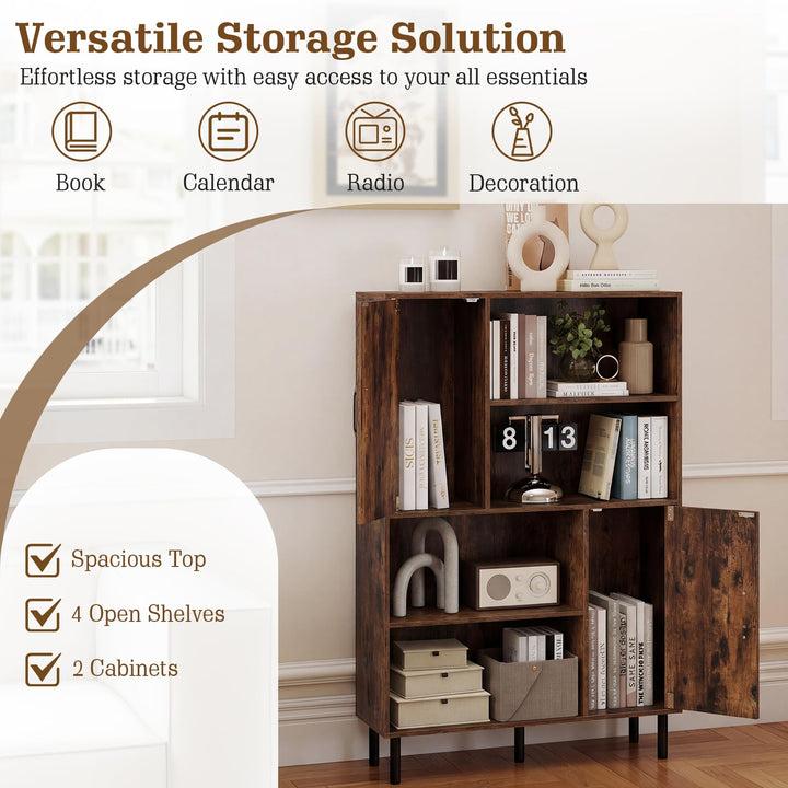 Giantex 47 Inches Storage Cabinet with Doors for Living Room