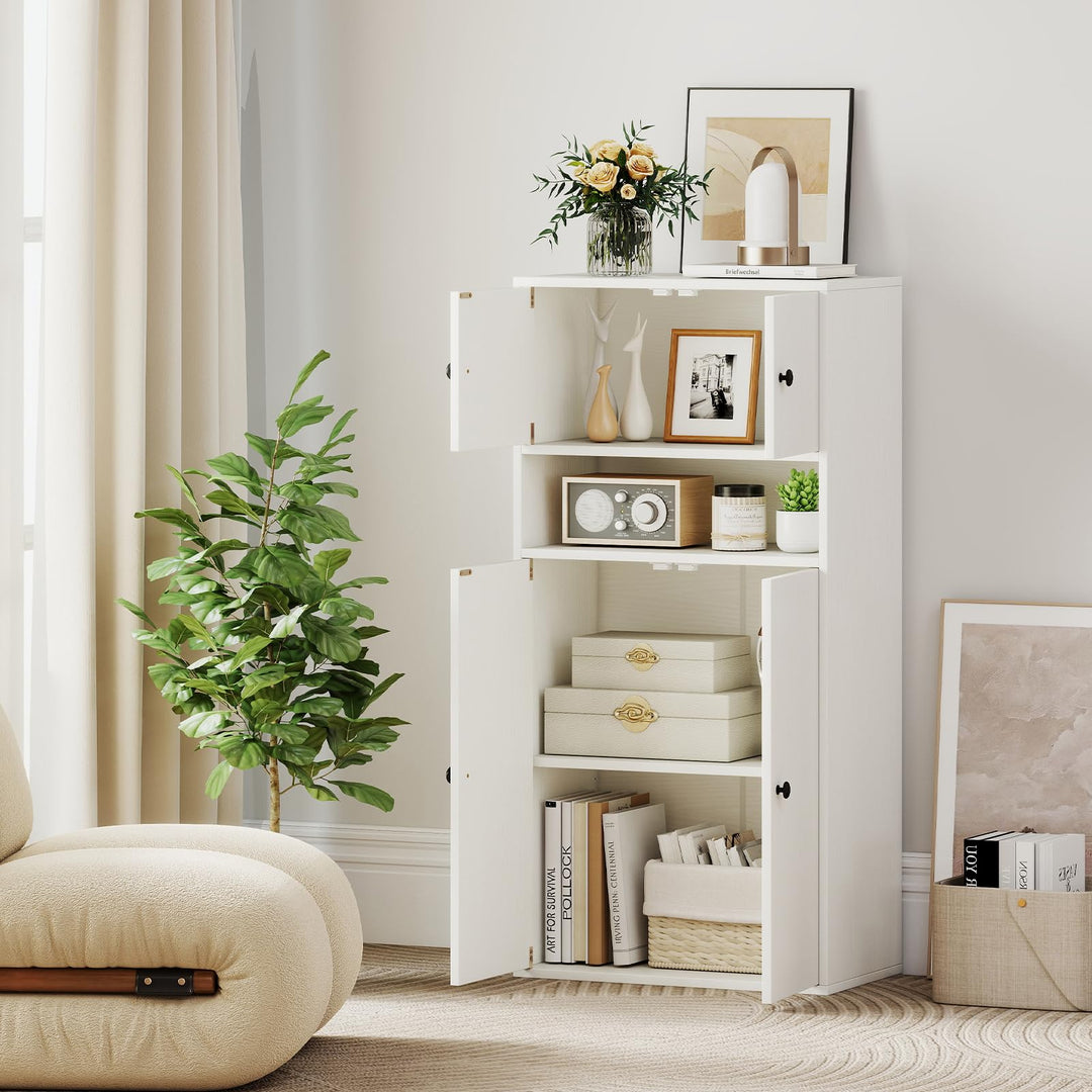 Giantex 44" Tall Bookshelf Modern Bookcase with Doors &amp; Adjustable Shelf