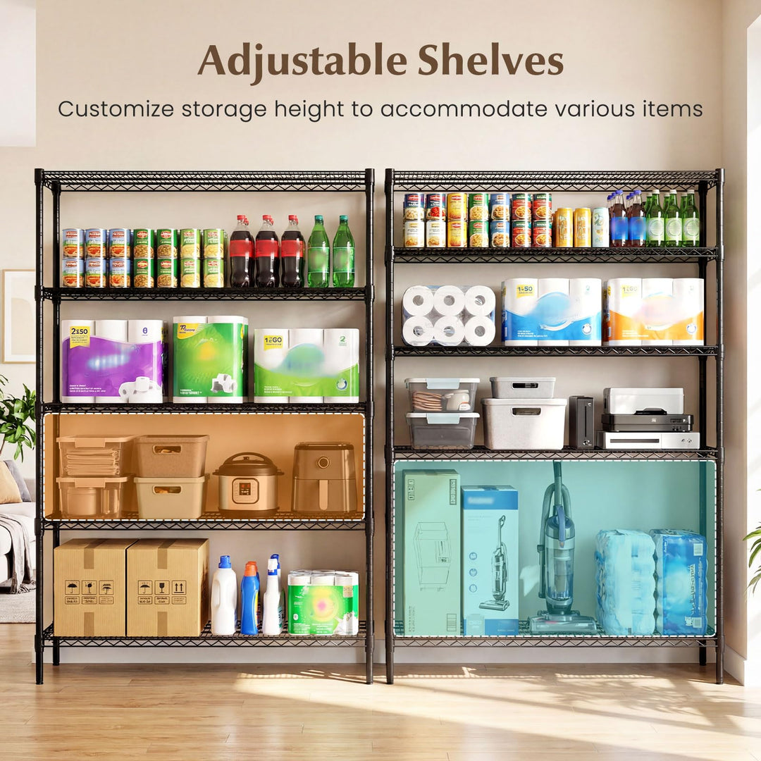Giantex 5-Tier Metal Storage Shelving Unit with V-Shaped Wire Rack