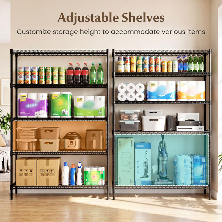 Giantex 5-Tier Metal Storage Shelving Unit with V-Shaped Wire Rack