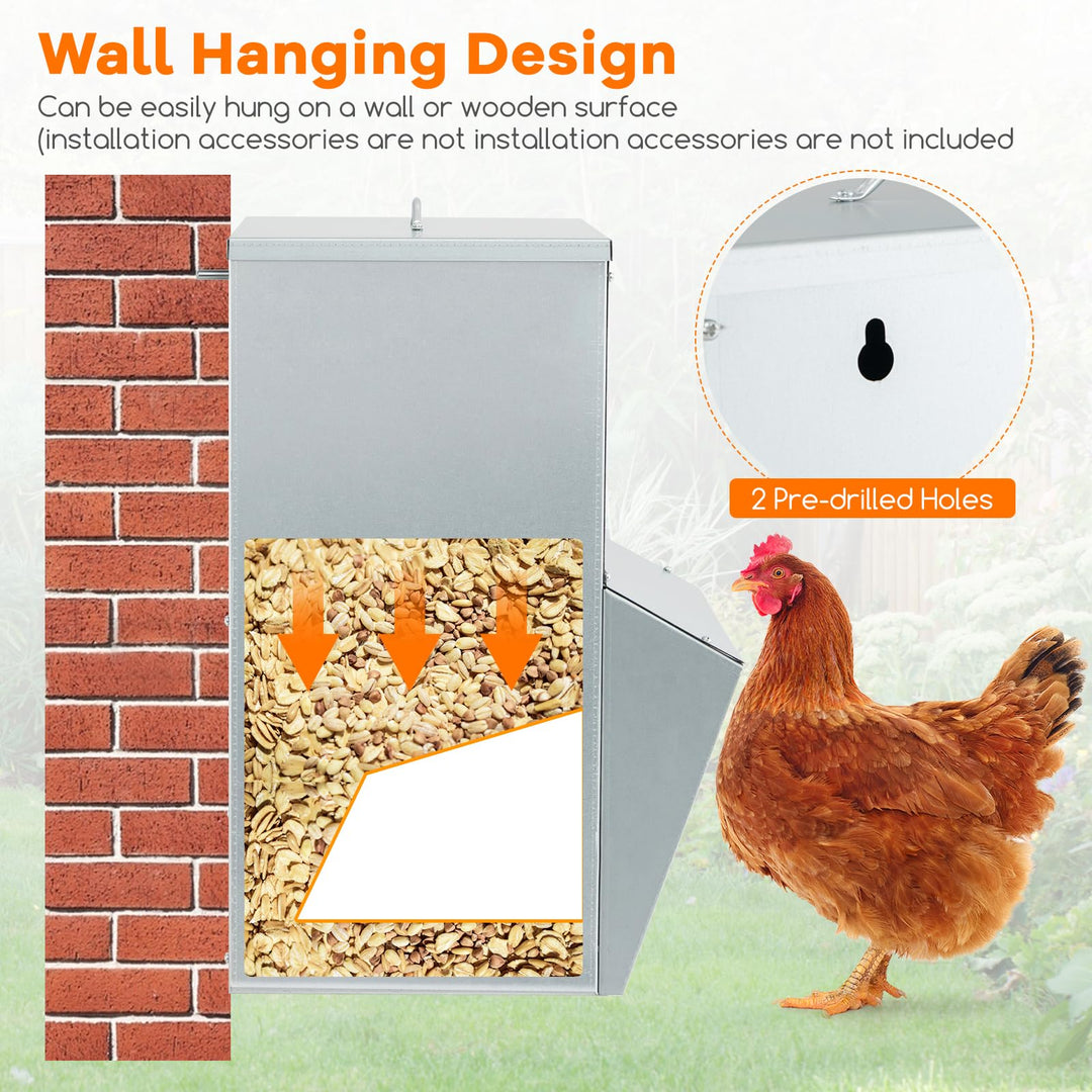 Giantex 30 lbs Galvanized Chicken Feeder