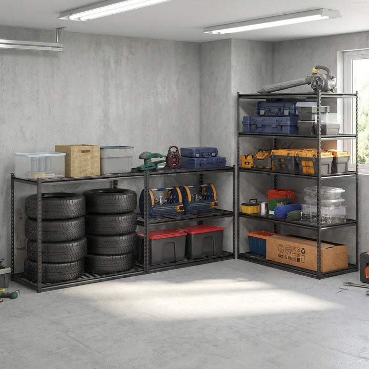 Giantex 5-Tier Metal Storage Shelves(1/2/3/4,48" L x 24" W x 72" H)