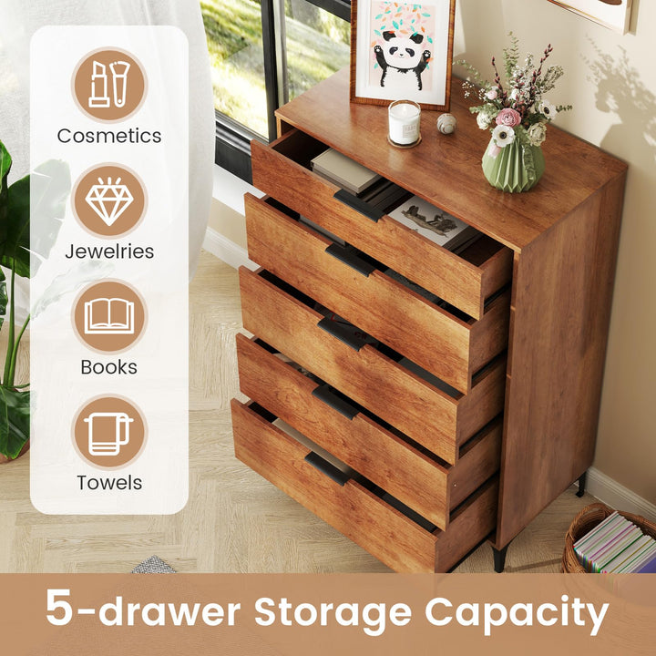 Giantex Wooden Storage Cabinet with Anti-Tip Kit &amp; Sturdy Metal Legs