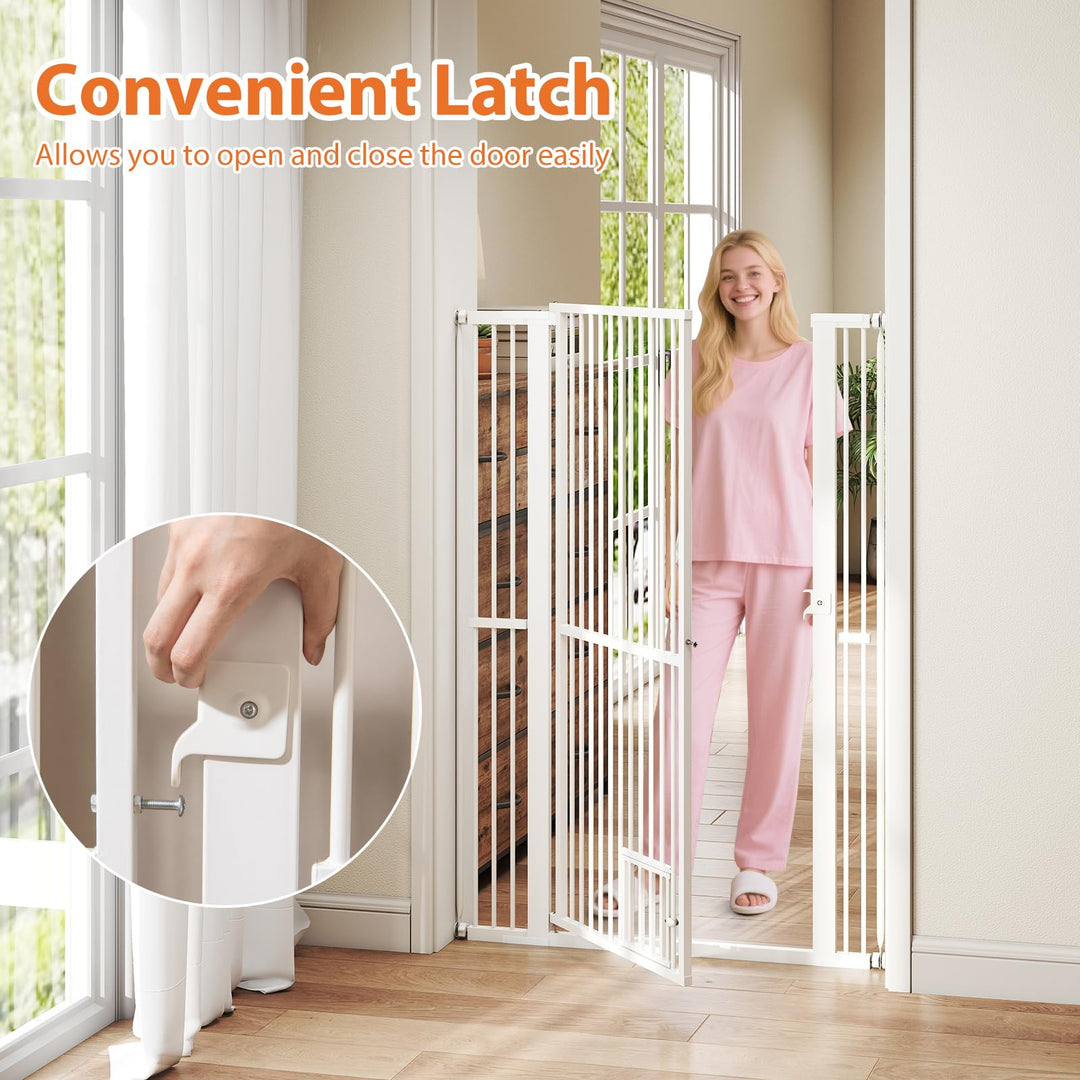 Giantex 59” Extra Tall Pet Gate Heavy-Duty Metal Cat Gate with Wide Opening