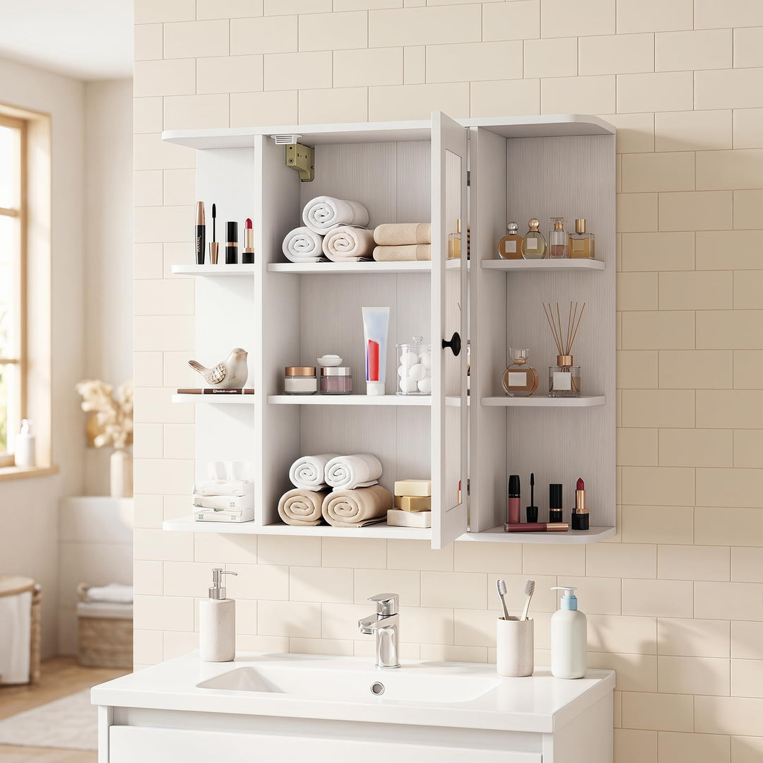 GIANTEX Wall Mounted Bathroom Medicine Cabinet with Mirror &amp; Shelves