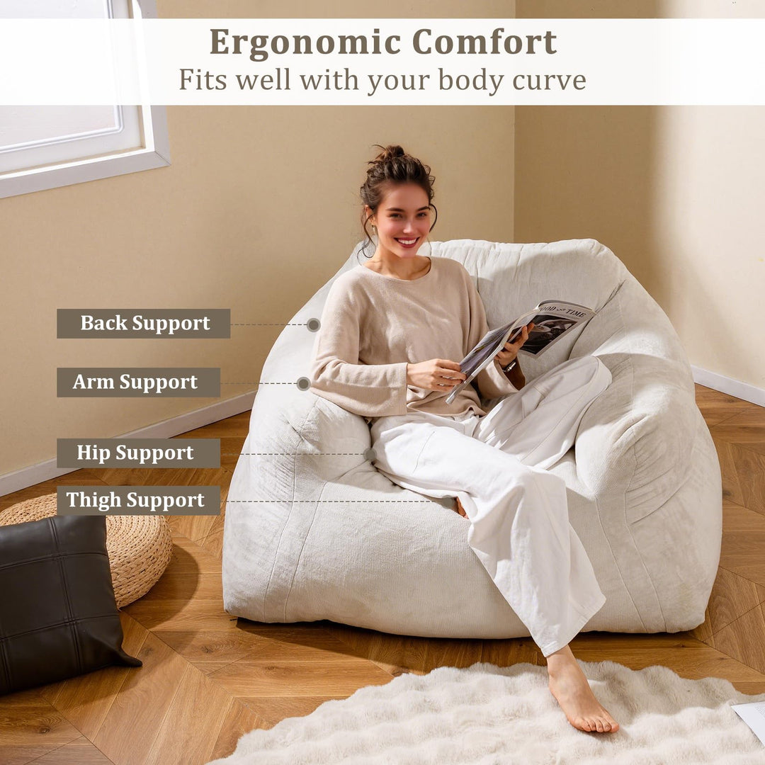 Giantex Bean Bag Chair for Adults Teens Plush Lazy Sofa with Ultra-Soft Velvet Cover &amp; Non-Slip Bottom