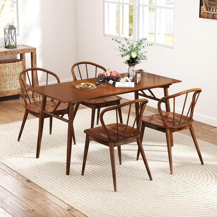 Giantex Wooden Dining Chairs Set of 2/4, Windsor Kitchen Chairs w/High Spindle Back &amp; Rubber Wood Legs
