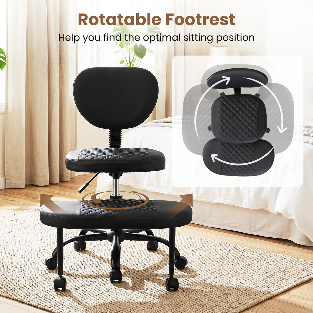 Giantex Ergonomic Criss Cross Meditation Office Chair with Wheels