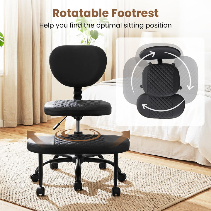 Giantex Ergonomic Criss Cross Meditation Office Chair with Wheels