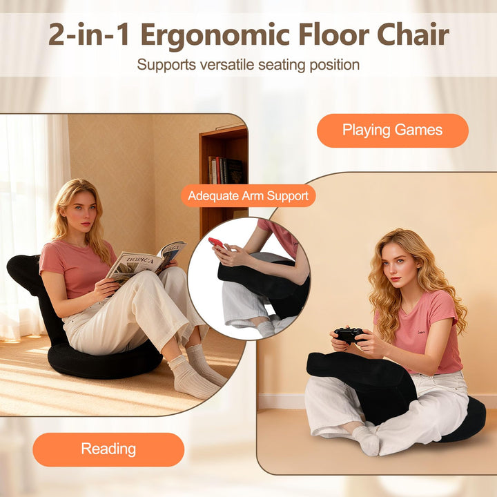 Giantex Floor Comfy Gaming Leisure Chair with Adjustable Headrest and Backrest