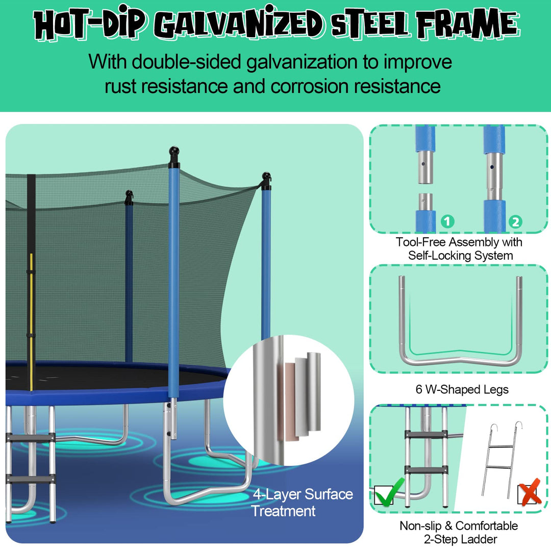 Trampoline with Basketball Hoop - Giantex